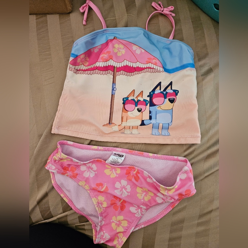 Bluey Bikini Set Girls 7/8 Like New